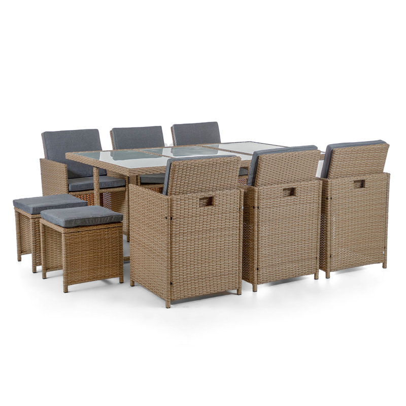 Muse & Lounge Co. Laguna Polyethylene (PE) Wicker 11Piece Outdoor